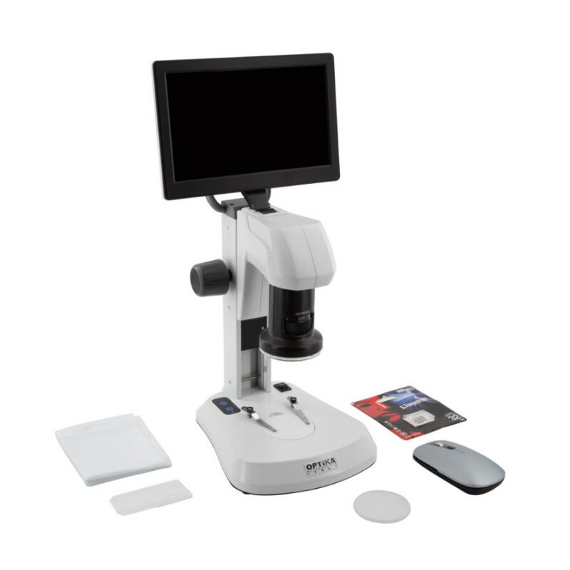 Optika, Microscópio, SFX-85V, Digital Zoom, Monitor de 9", 8x-54x, LED, Luz incidente e Luz trasmitida