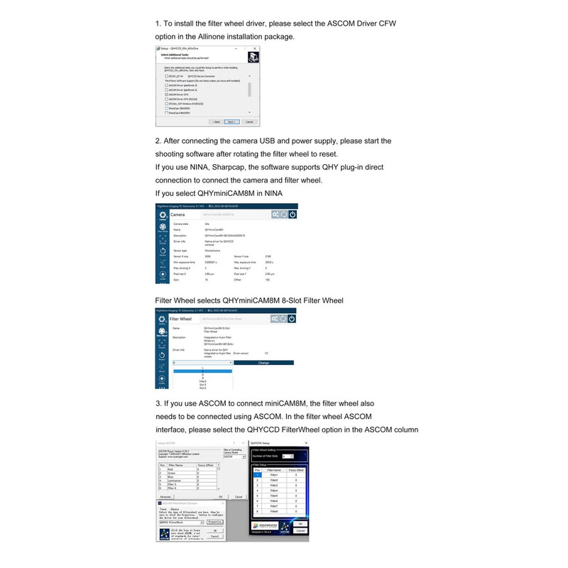 QHY Câmera miniCam8 Color Combo