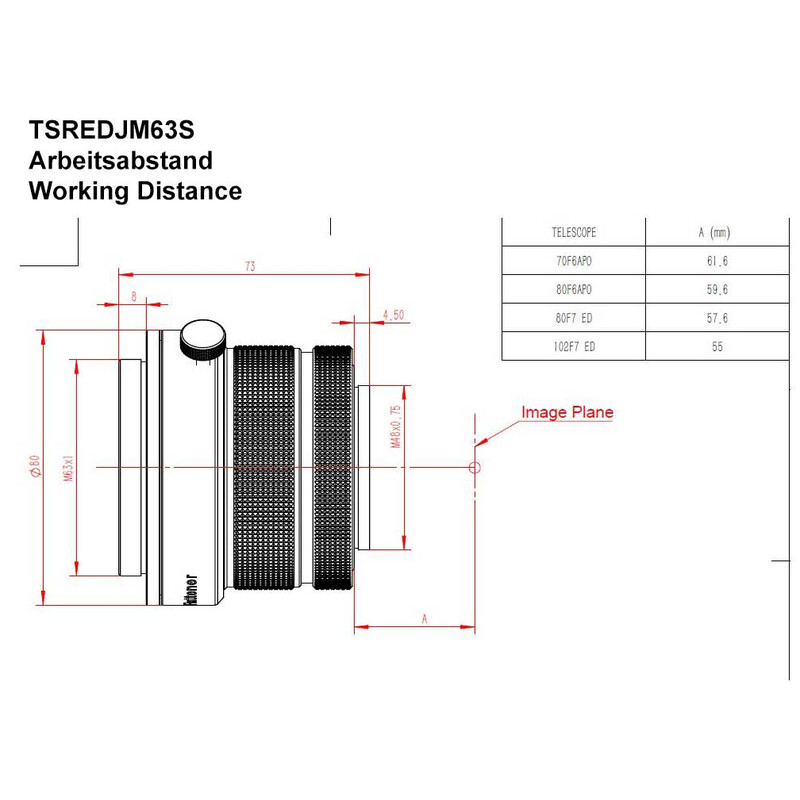TS Optics Flattener/Redutor 0,8x