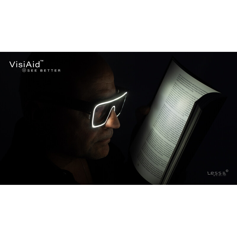 LESS Lupa VisiAid, óculos de iluminação, conjunto completo, mesa