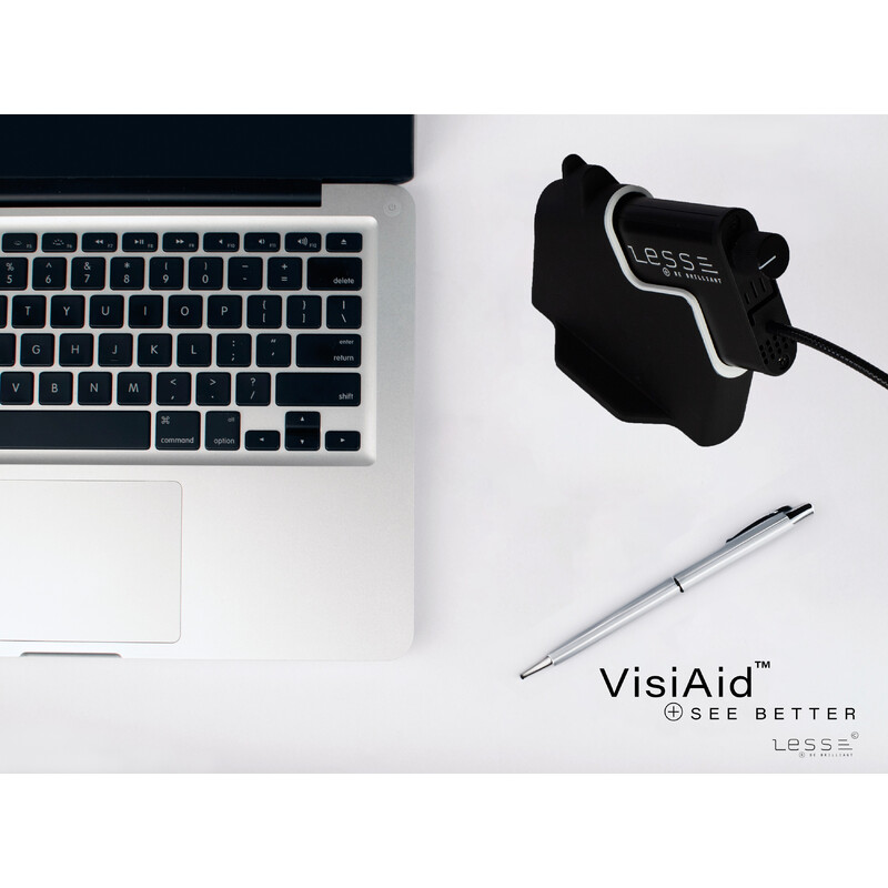 LESS Lupa VisiAid, óculos iluminados, conjunto completo, mesa e Mobile