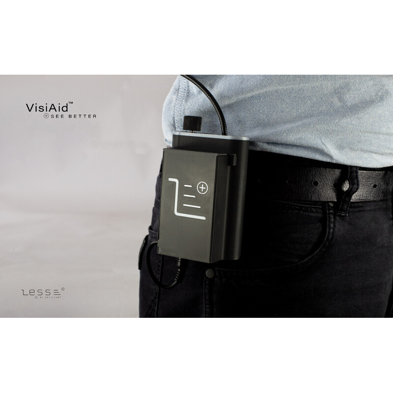 LESS Lupa VisiAid, óculos iluminados, conjunto completo, mesa e Mobile