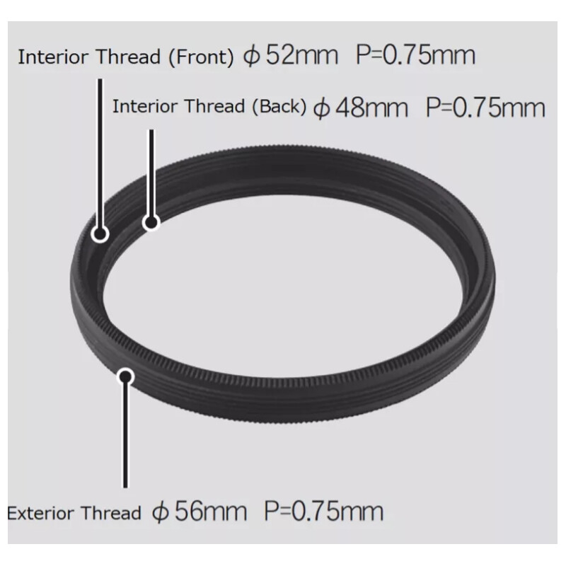 Vixen Adaptador de filtro M56 para filtros com rosca M48 mm e M52 mm