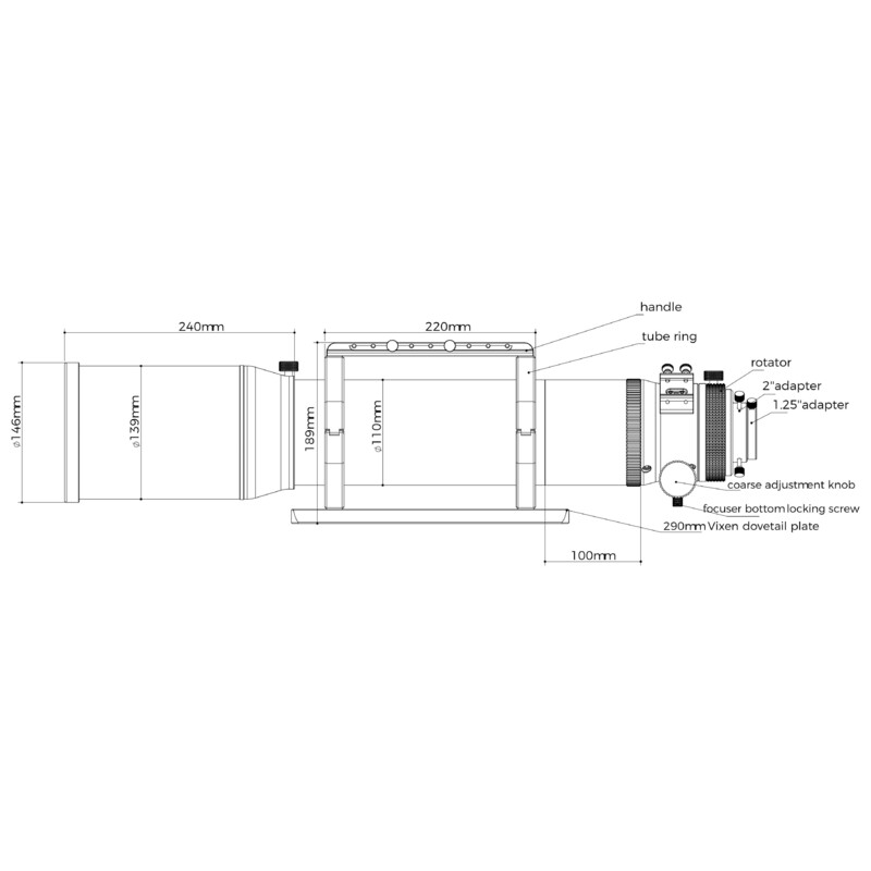 Askar Refrator apocromático AP 120/840 Triplet OTA
