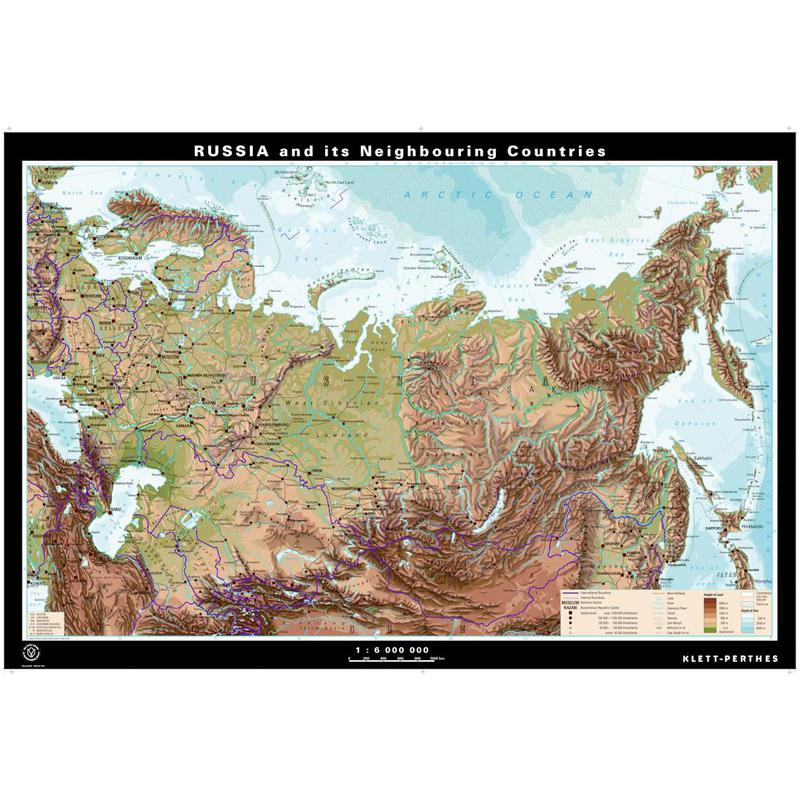 Klett-Perthes Verlag Mapa Russia e países vizinhos, físico/político