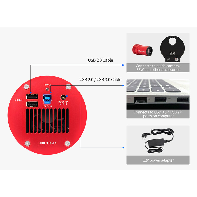 ZWO Câmera ASI 2600 MM Pro Mono