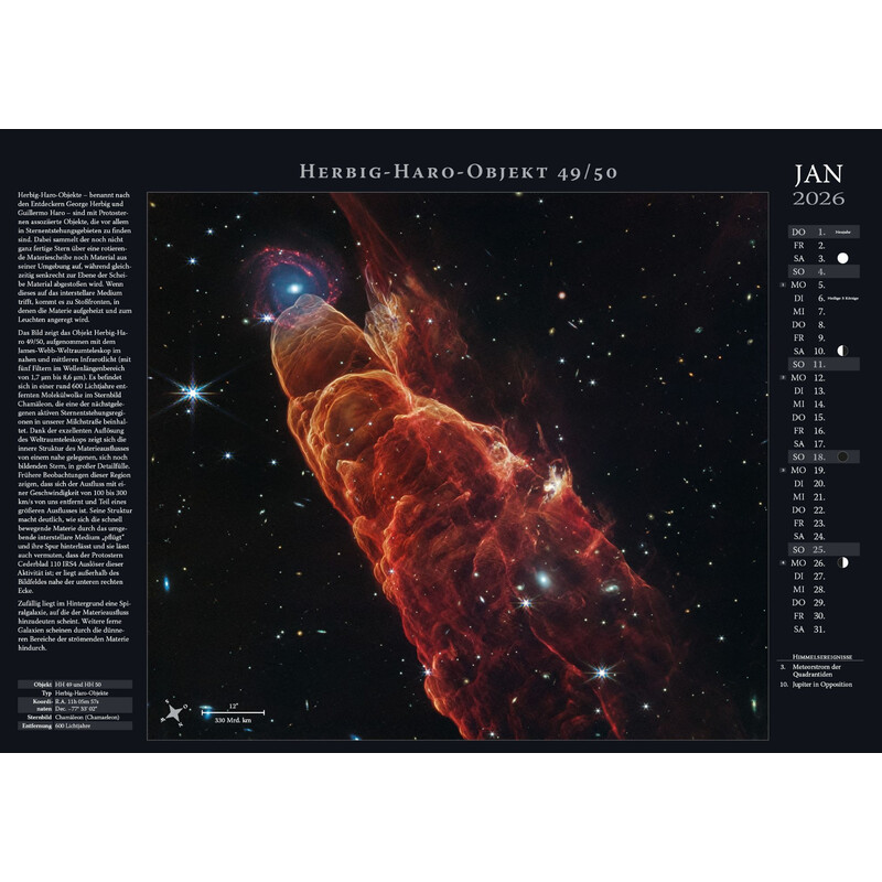 Astronomie-Verlag Calendário Weltraum-Kalender 2026