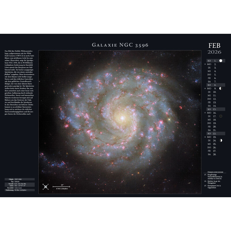 Astronomie-Verlag Calendário Weltraum-Kalender 2026