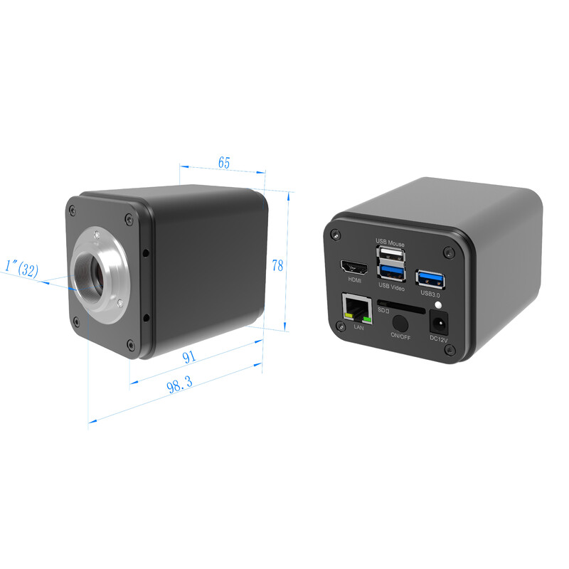 ToupTek câmera ToupCam X8CAM4K 16MPA, cor, CMOS, 1/1,1", 2,4 µm, 60 fps, 16 MP, HDMI/LAN/USB