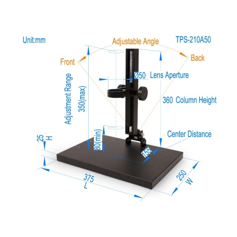 ToupTek Microscópio Conjunto de objetivo zoom TZM0880D, zoom 0,8-8x, 1x c-mount, inclui anel de luz polarizada