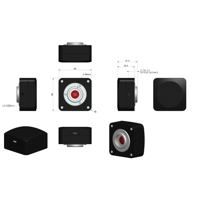 ToupTek Câmera ToupCam E10ISPM 8300KPA, cor, CMOS, 1/1,2", 2,9 µm, 60 fps, 8,3 MP, USB 3.2