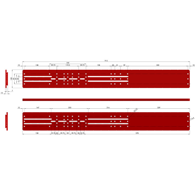 PrimaLuceLab Barra prismática PLUS estilo Losmandy 915 mm