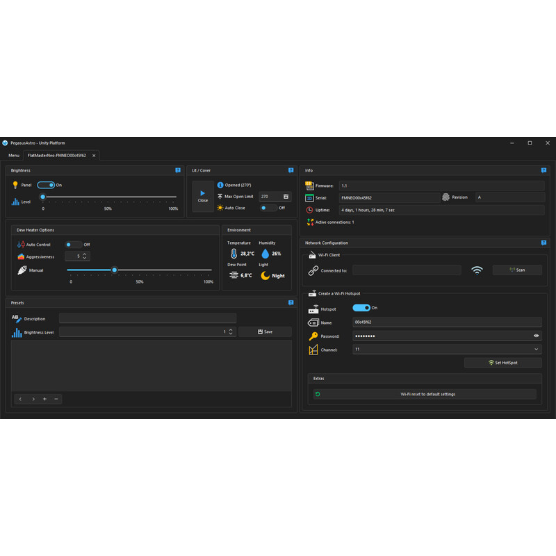PegasusAstro Máscara de Flafield FlatMaster 120 Neo