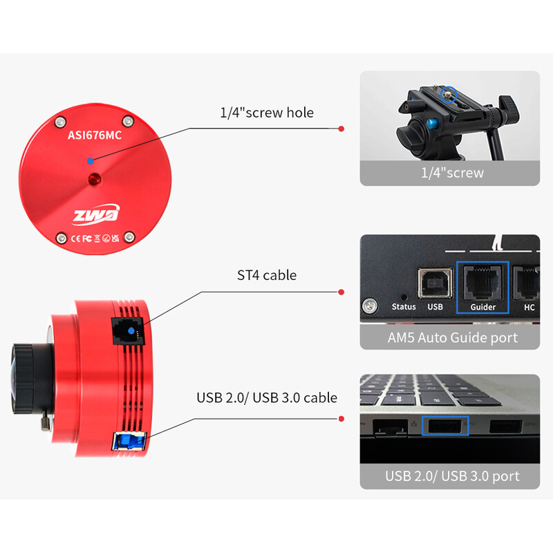 ZWO Câmera ASI 676 MC Color