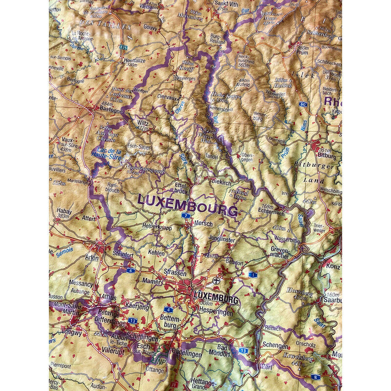 Georelief Mapa regional Benelux (57 x 77 cm)
