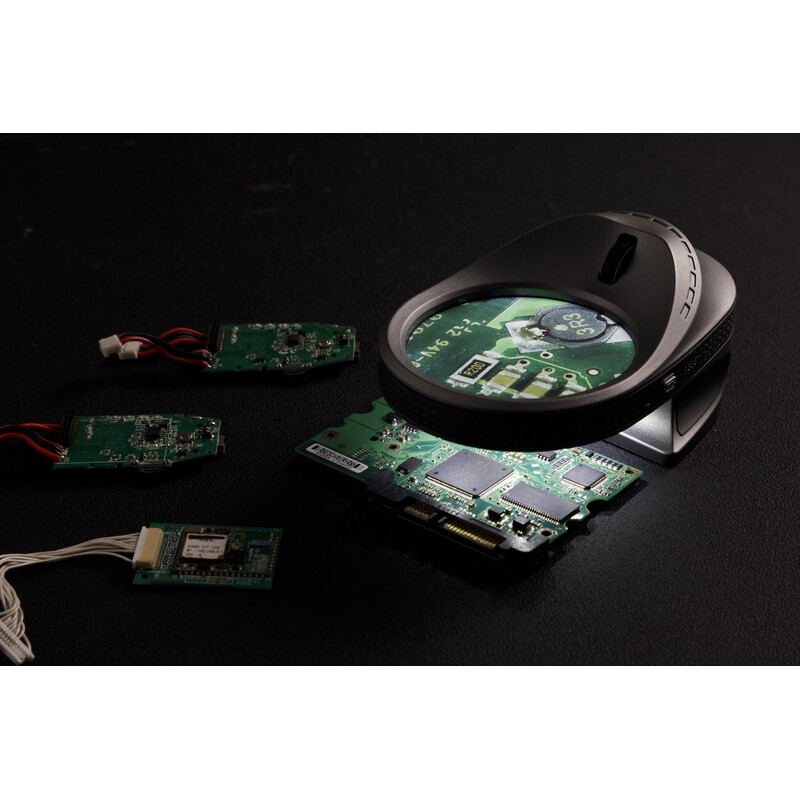 FPS Lupa eletrónica Micro Mouse – Zoom de 5x a 10x, câmera, luz UV e ecrã de 2,8"