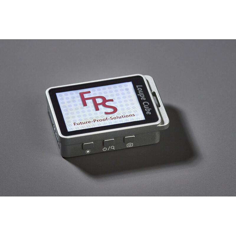 FPS Lupa eletrónica Magic Loupe Cube – compacta, zoom de 7x a 19x, luz UV e ecrã de 2,4"