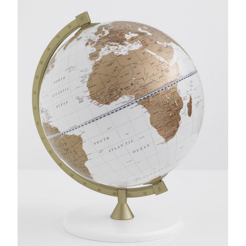 Zoffoli living Globo James Cook Dourado/Branco 33 cm