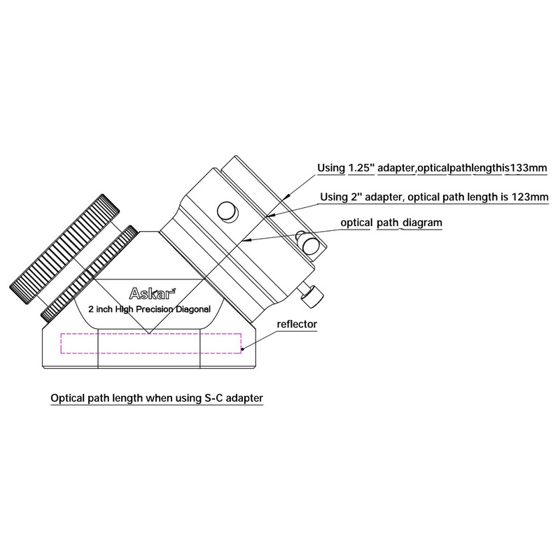 Askar Espelho diagonal 90° 2"