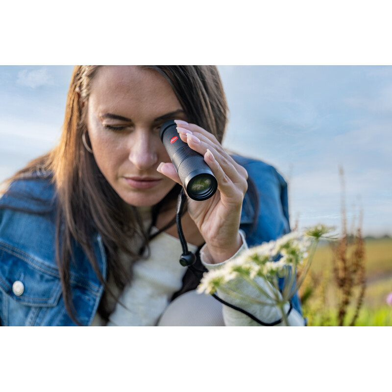 Leica Monóculo Monovid 8x25 preto revestido a couro