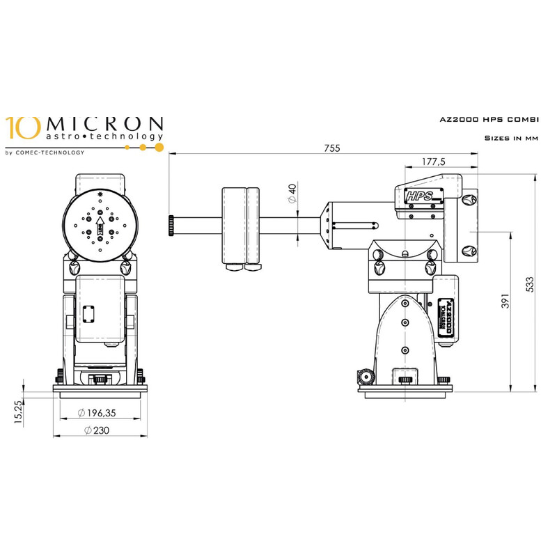 10Micron Montagem AZ 2000 HPS Combi