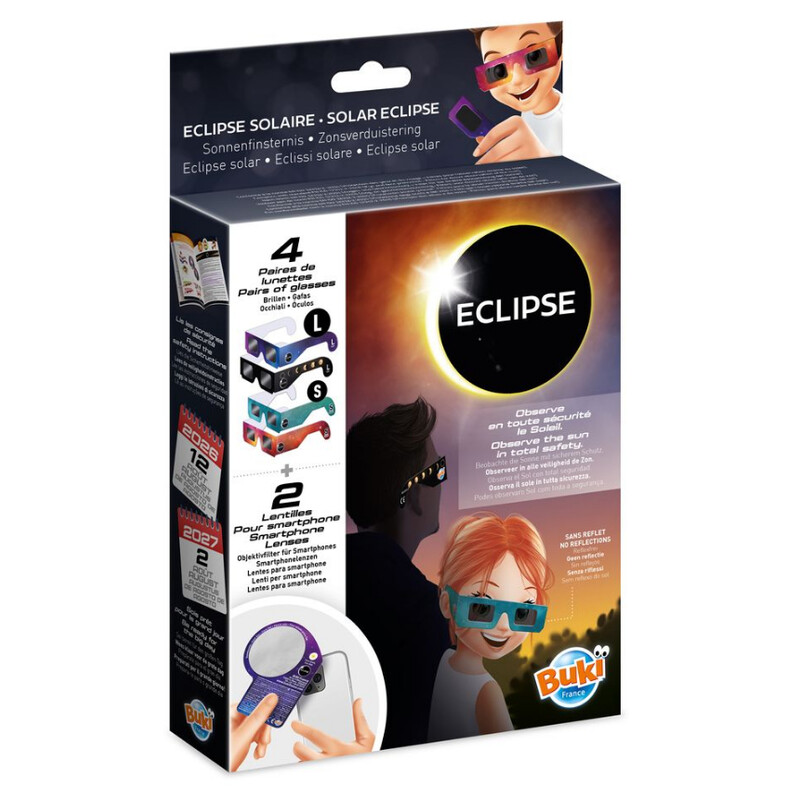 Buki Óculos para eclipse solar Sonnenfinsternis-Brille Family Pack