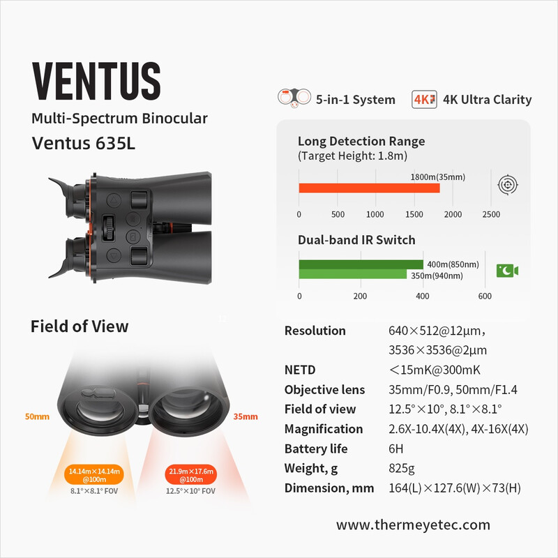 ThermTec Aparelho de visão noturna Ventus 635L
