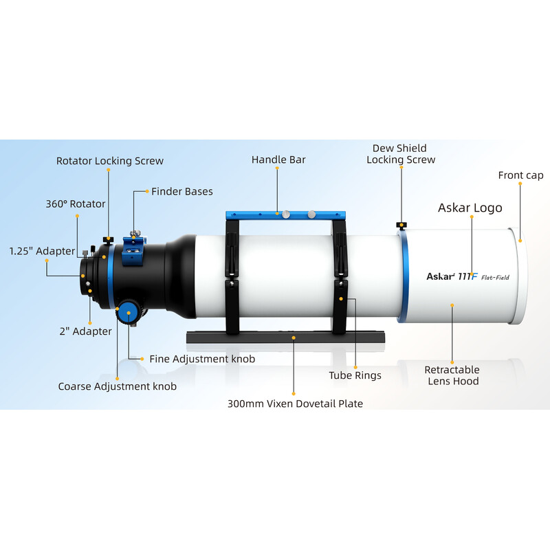 Askar Refrator apocromático AP 111/766 111F Flatfield