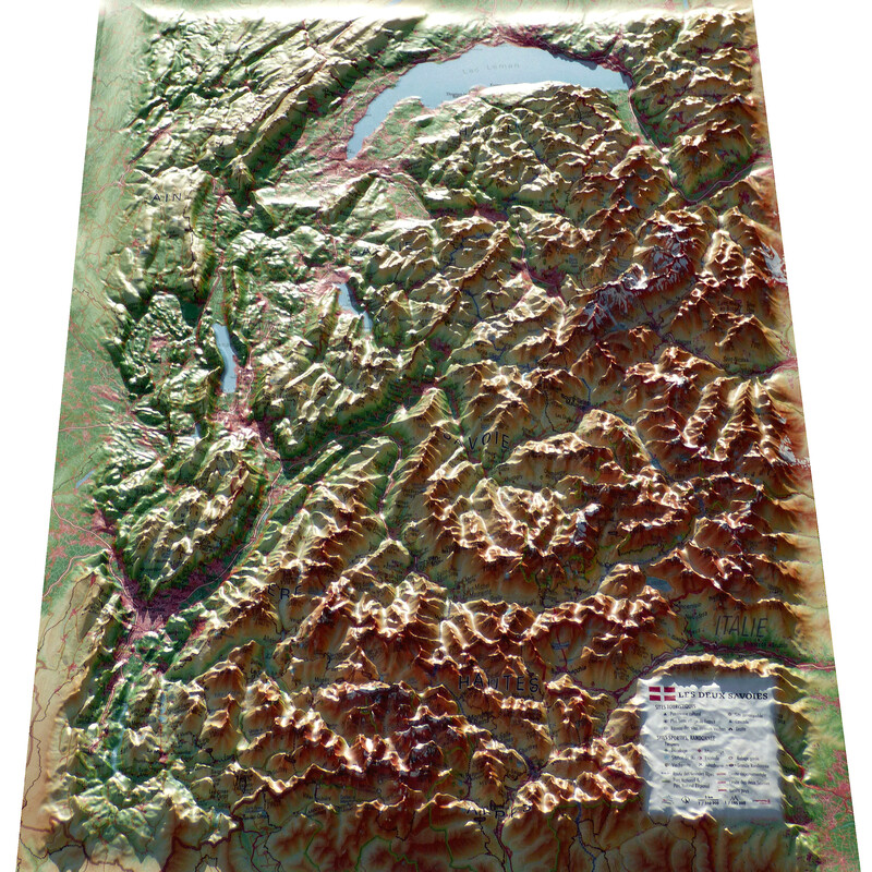 3Dmap Mapa regional Les deux Savoies (61 x 41 cm)
