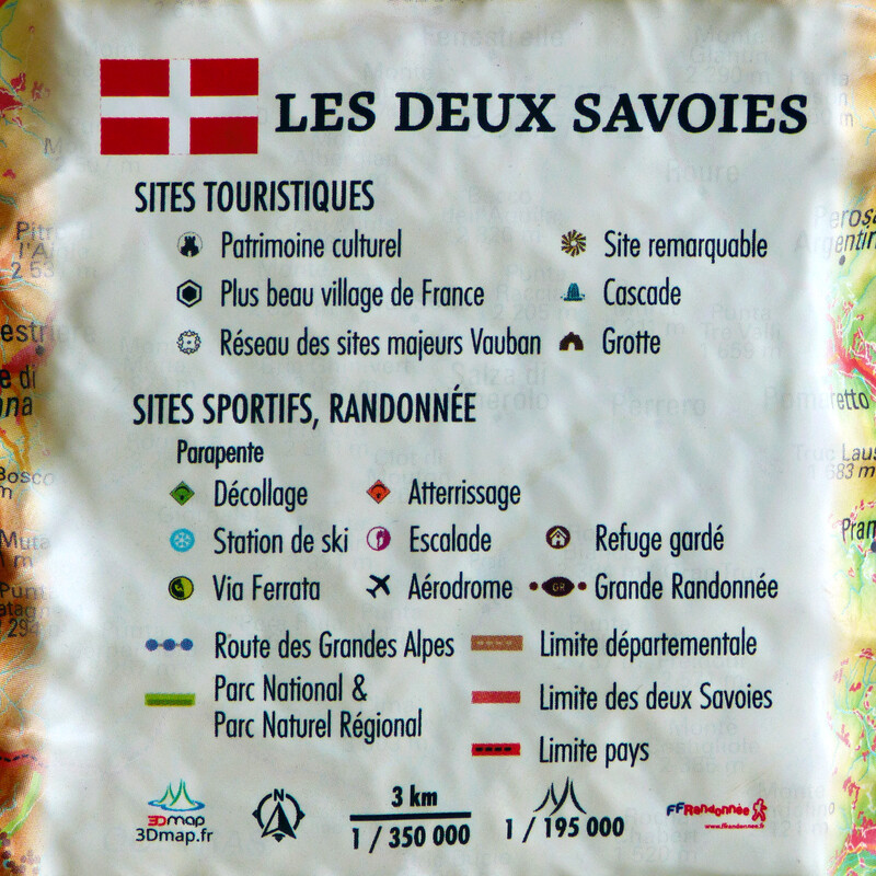 3Dmap Mapa regional Les deux Savoies (61 x 41 cm)