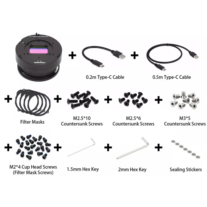 Wanderer Astro Roda de filtros Cube para Celestron RASA 1100 e 3600