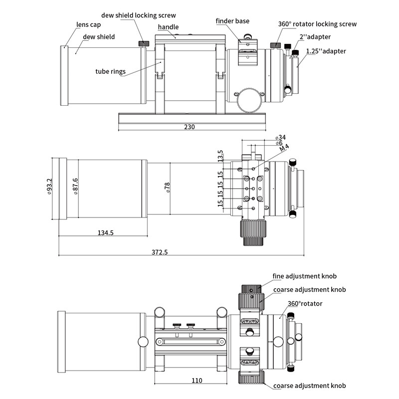 ZWO Refrator apocromático AP 70/490 FF70