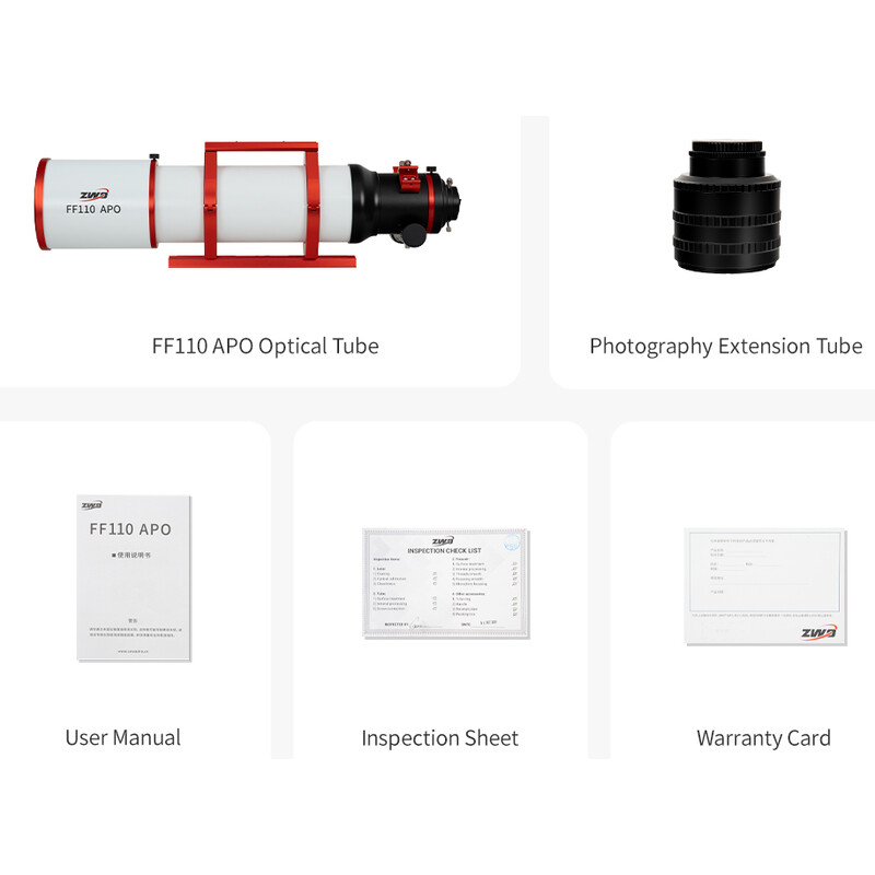 ZWO Refrator apocromático AP 110/766 FF110