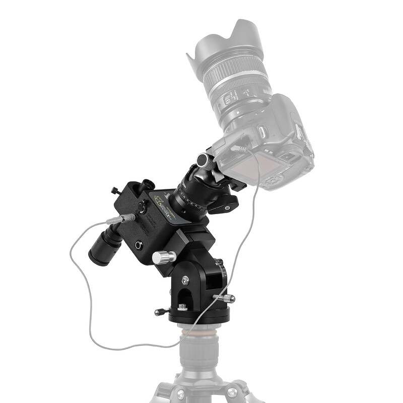 Omegon Montagem Conjunto Segugio Tracker com cabeça esférica, bases ajustáveis à altura do polo Deluxe e buscadora do polo